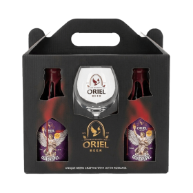 Bere craft Oriel Beer Gift Set Quadrupel Irish Whiskey & Cognac BA with Glass