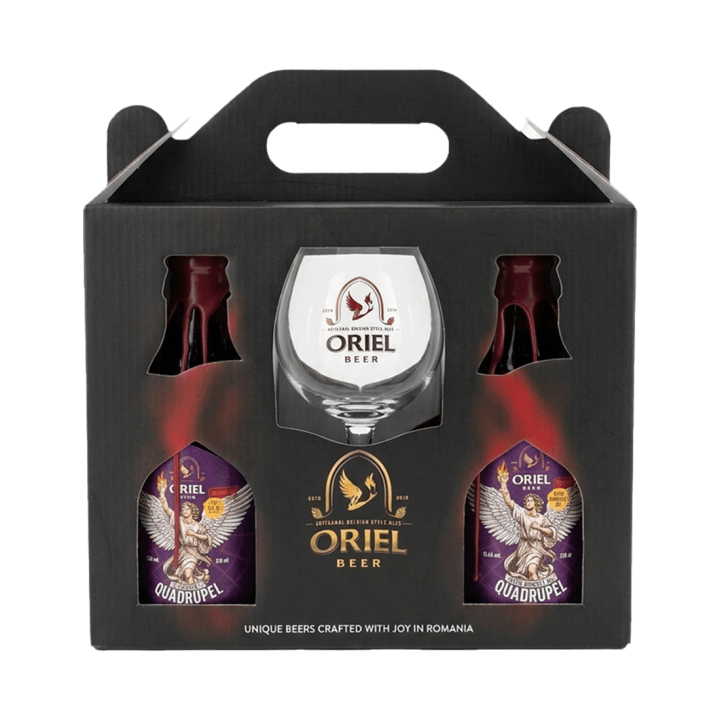 Bere artizanală Oriel Beer Gift Set Quadrupel Irish Whiskey & Cognac BA with Glass